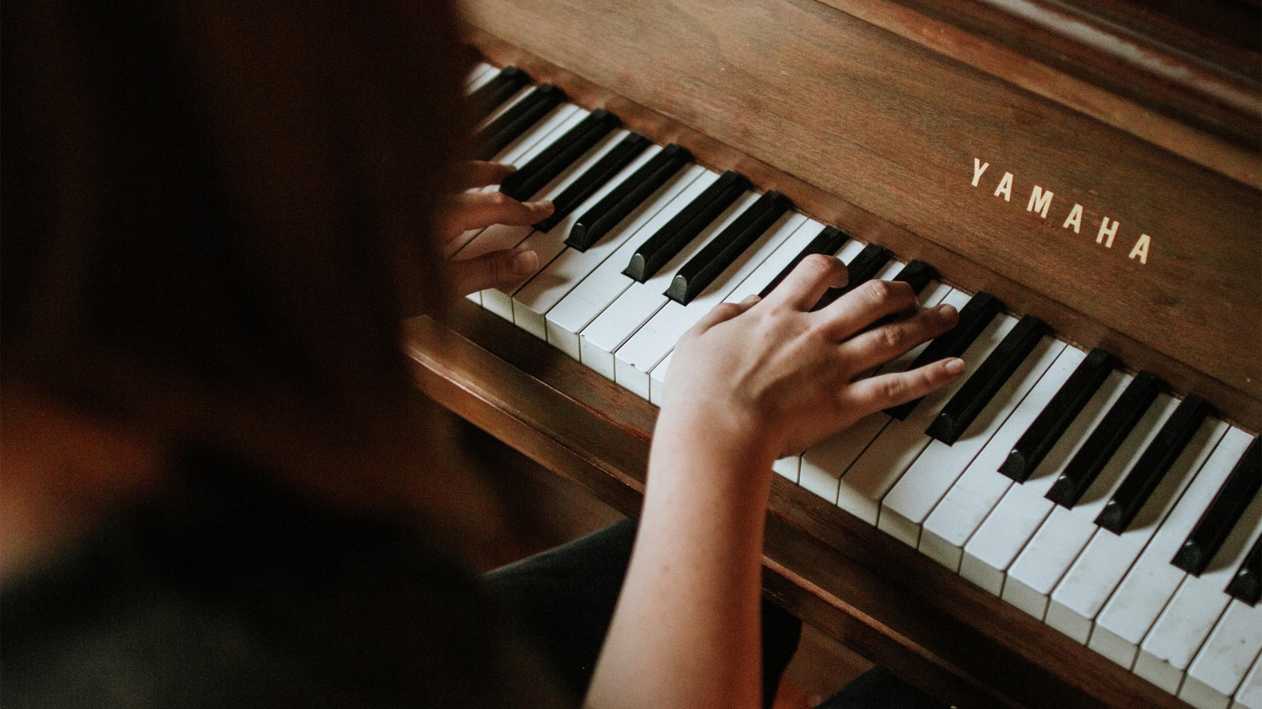 A person playing piano.