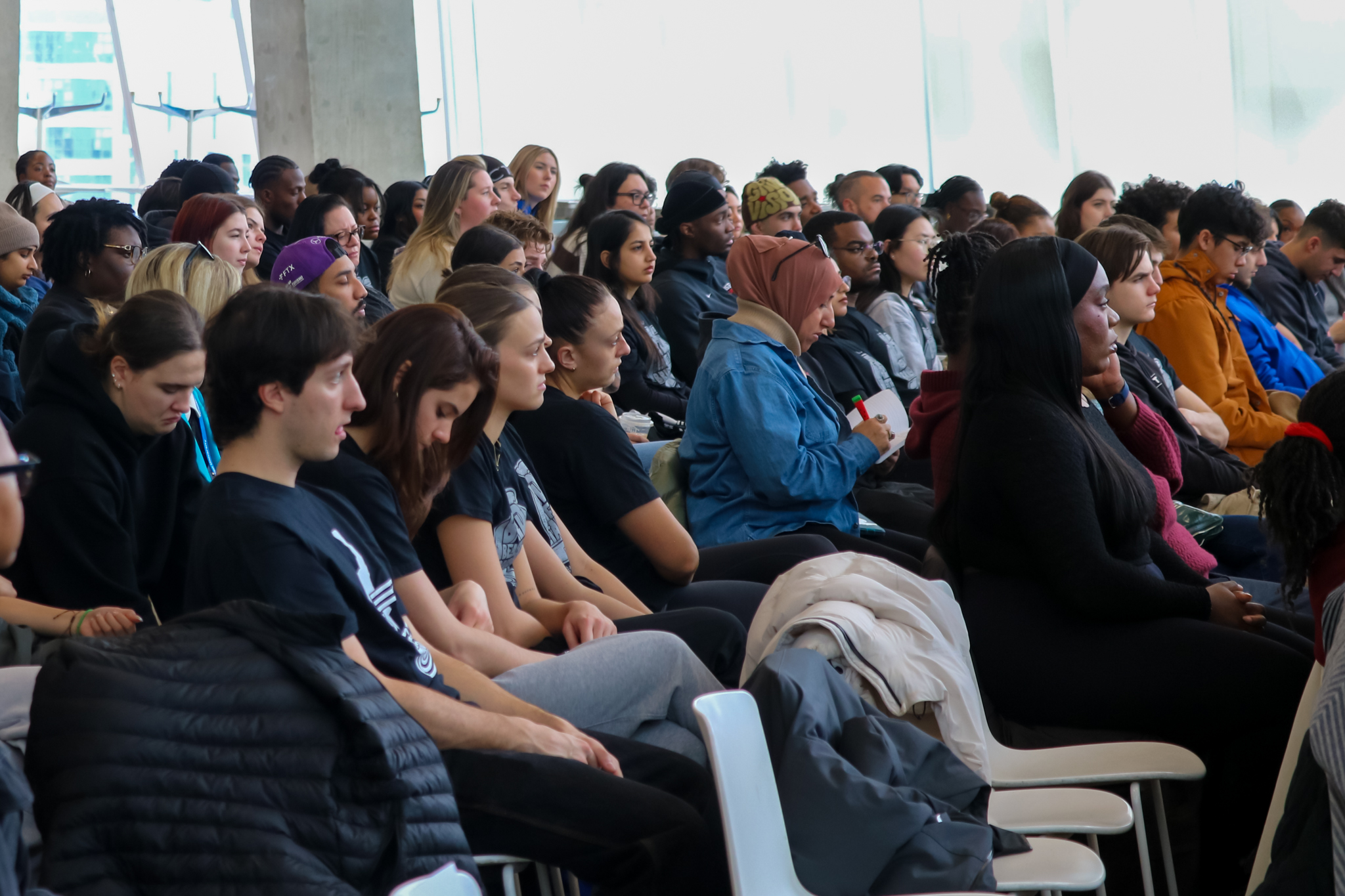 the audience at the John Carlos event at TMU