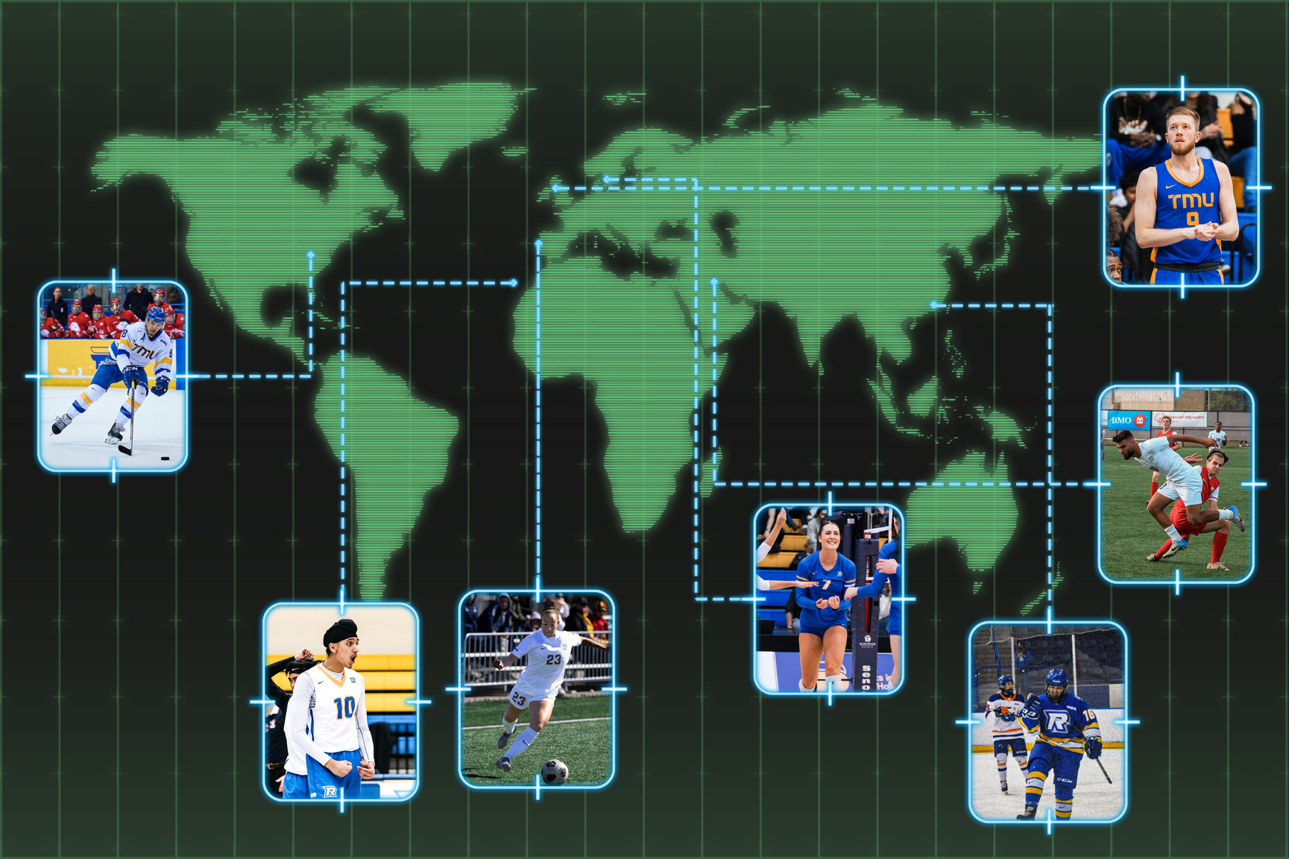 Graphic of all the Bold alumni playing professionally abroad